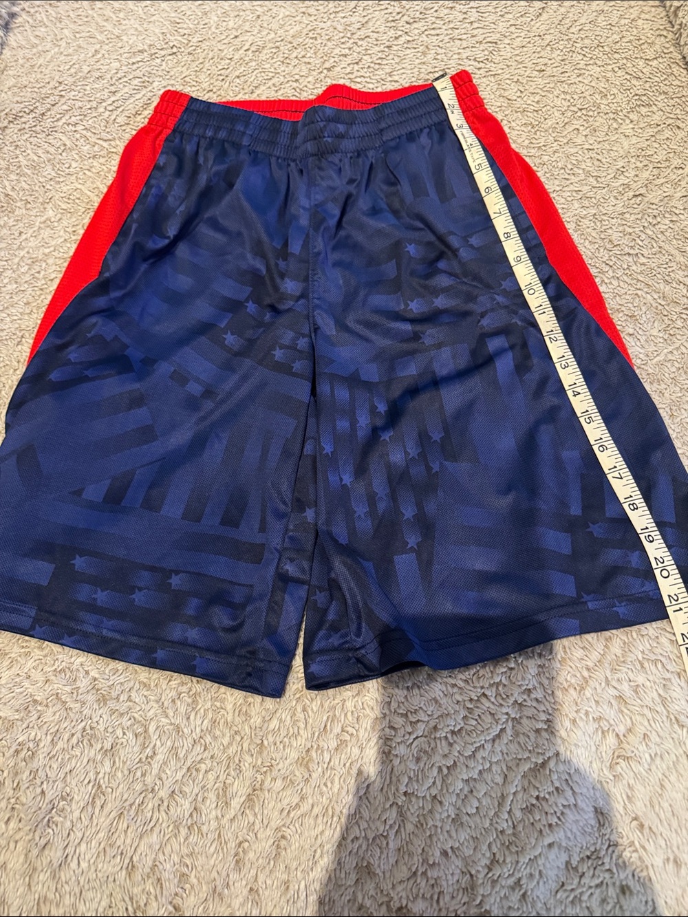 adidas pre worn boys XL Navy Shorts with Red Side Panels